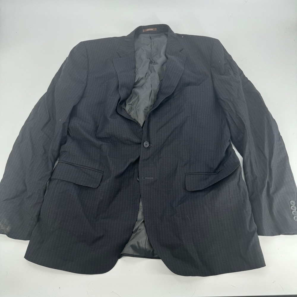Peter Millar‎ 44T Black Pinstripe Wool Sport Coat Blazer Jacket Tall Mens